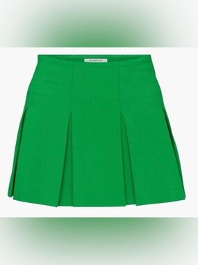 Aritzia Green Pleated Mini Skirt